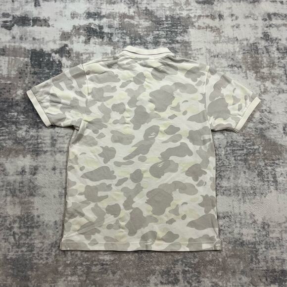 Authentic Bape 2000's White Camo Ape Head Polo L - Picture 4 of 6